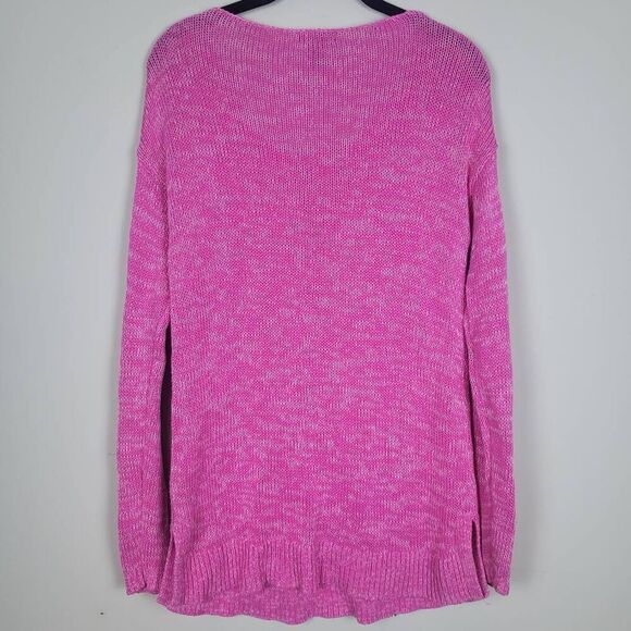 Gap Womens Open Knit Sweater Tunic Size Medium Pink Pullover Boho Beachy Layers - Picture 2 of 7